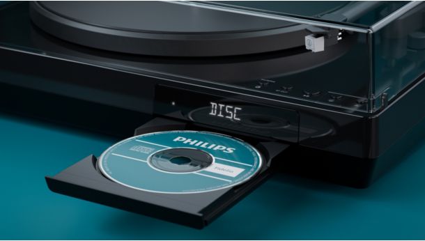 Built-in CD player with tray