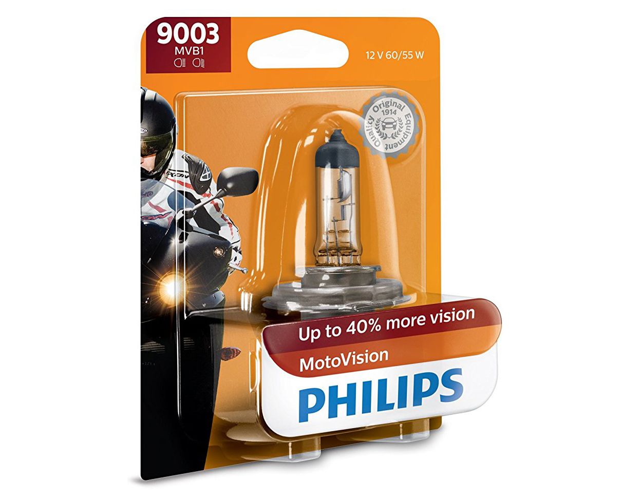 Philips H7 MotoVision bombilla de recambio para motocicleta y Powersport (1  unidad), 9003, Transparente