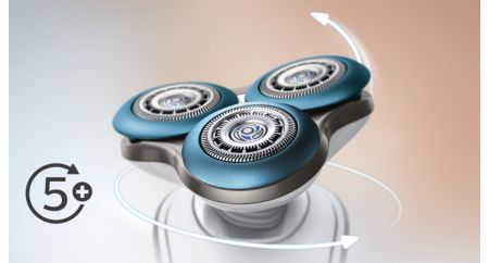 5 direction flex heads follow contours with less pressure