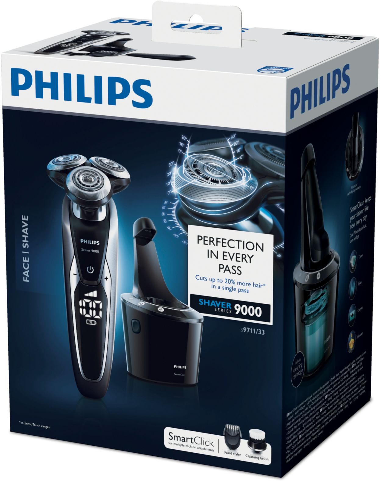 Philips S9711 メンズ電気シェーバー　自動洗浄機セット Shaver series 9000 ウェット＆ドライ電気シェーバー S9781/31