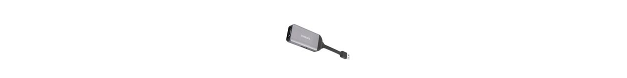 USB-A 集线器扩展到 2 视频端口。