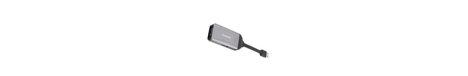 USB-A 集线器扩展到 2 视频端口。
