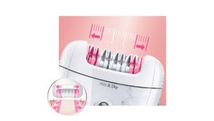 Wide epilator head covers more skin per stroke