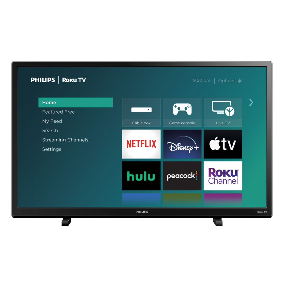 Pantalla Smart TV Philips LED de 32 pulgadas HD 6452 Series con Roku TV