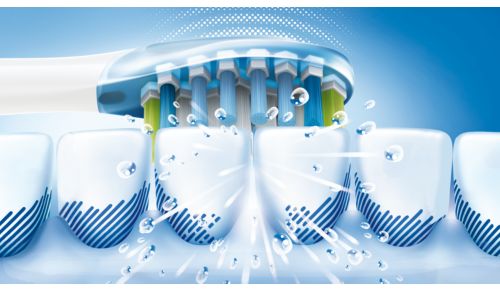 10 gange bedre fjernelse af plak** fra svært tilgængelige områder