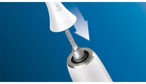 Designet gør det nemt at klikke børstehovedet på plads