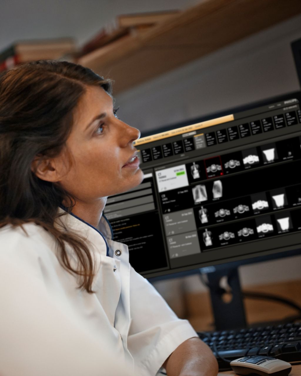 Clinician viewing scans