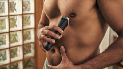 Recorte los vellos del cuerpo con comodidad y confianza