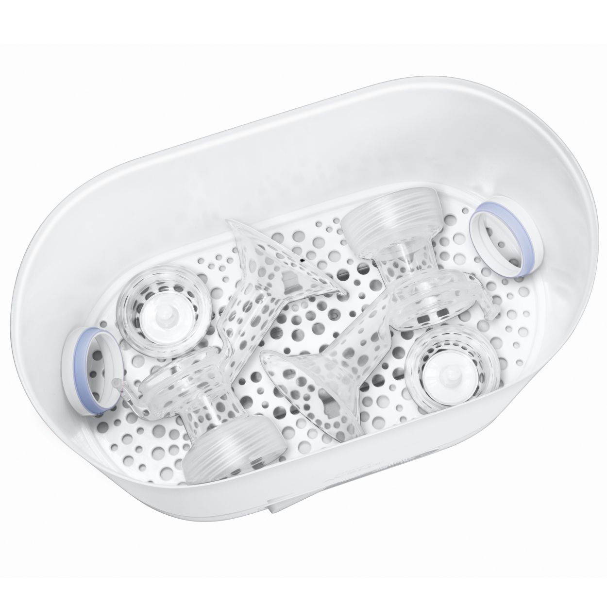 Philips Avent - Set iniziale di 8 pezzi, incluso sterilizzatore a vapore 2  in 1 + supporto per sgocciolare + 4 biberon in PP + spazzola per biberon +  ciuccio - website.name