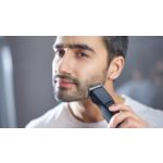 Trims beard, guards skin