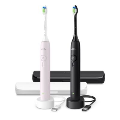 Philips 3100 series HX4072/42 electric toothbrush Adult Sonic toothbrush Black, Light pink