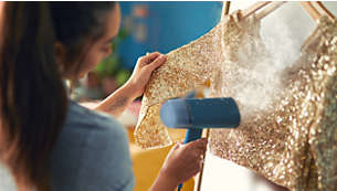Safe on all ironable fabrics — guaranteed no burns! Philips STH300/26 Clothes Steamer