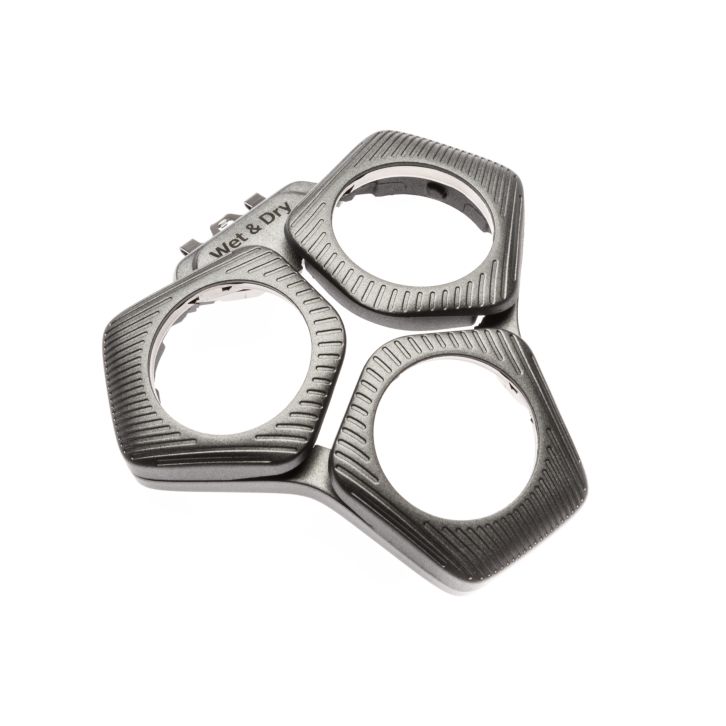 Keeps shaving heads in position