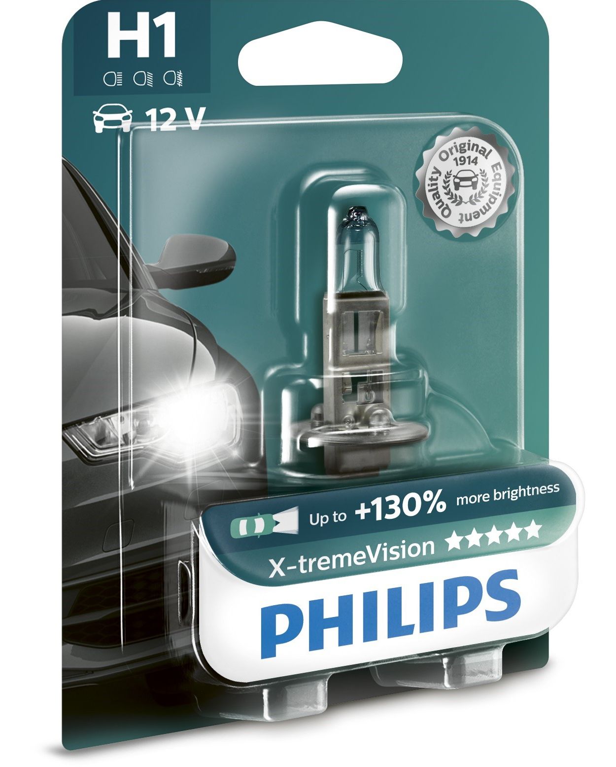 Philips 12258XVB1 X-treme Vision - Bombilla H1 para faros delanteros (1  unidad, 12 V, 55 W