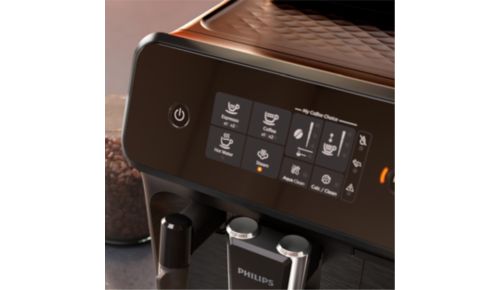 A kávétípus könnyed kiválasztása az intuitív érintőkijelző segítségével