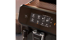 Easy selection of your coffee with intuitive touch display
