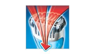 Grâce au système d'aspiration des poils coupés, votre lavabo reste propre