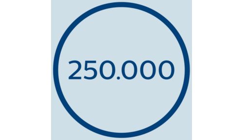 Lampadina a lunga durata con autonomia fino a 250.000 impulsi di luce