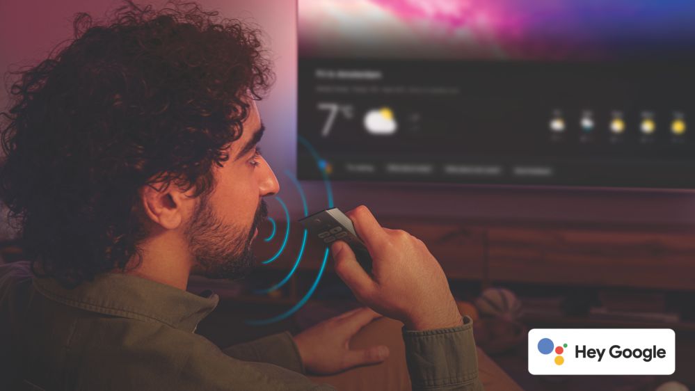 Google Assistant. Control the TV with your voice.