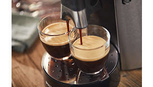 Den enda kaffekapselmaskinen som brygger två koppar åt gången