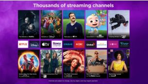 The most popular channels, movies and series are on Roku TV