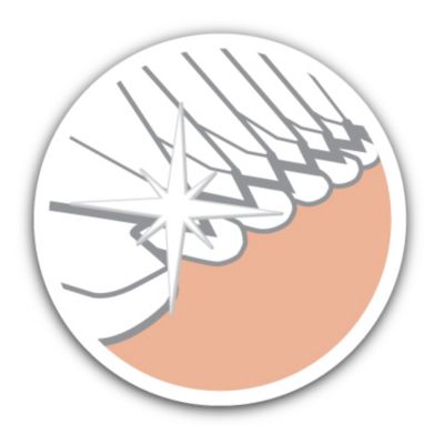 Hypo-allergenic shaver & pearl tips prevent skin irritation