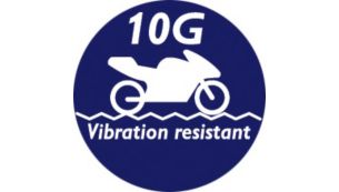 Résistance aux vibrations jusqu'à 10 G