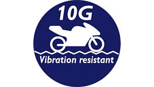 Vibration resistance up to 10G