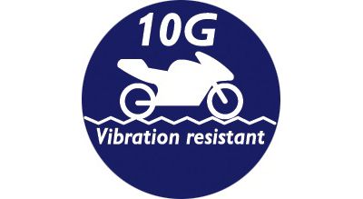 Vibration resistance up to 10G
