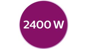 A 2400 W-os teljesítmény gyors felmelegedést és kiváló hatékonyságot biztosít