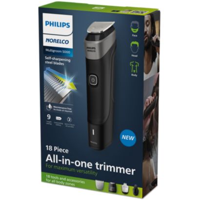 18 piece All-in-One trimmer, maximum versatility