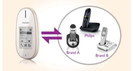Neredeyse tüm DECT telefonlarla uyumlu