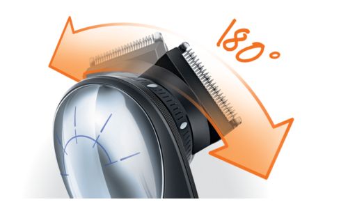 180° rotating head for easy reach.