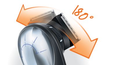 180° rotating head for easy reach.