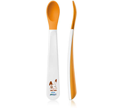 Weaning spoons with soft tip