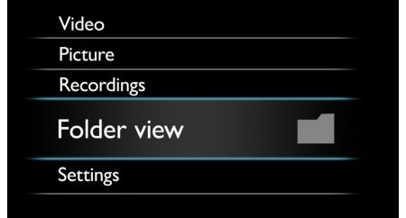 Folder view to organize and view media files like on your PC