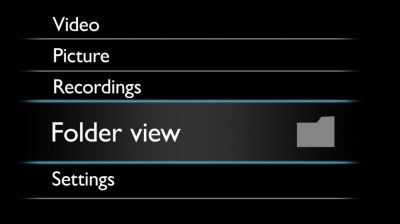 Folder view to organize and view media files like on your PC