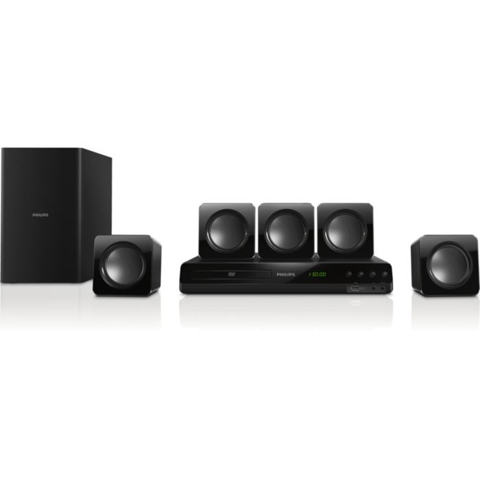 Powerful surround sound from compact speakers