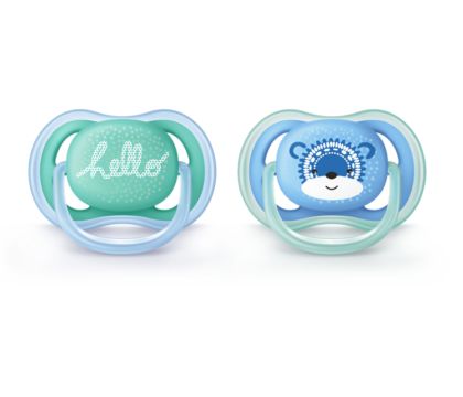 Philips Avent Ultra Air Pacifier, Months, Blue/Green, 2 Pack, SCF  Blue/Green 2 Pack 