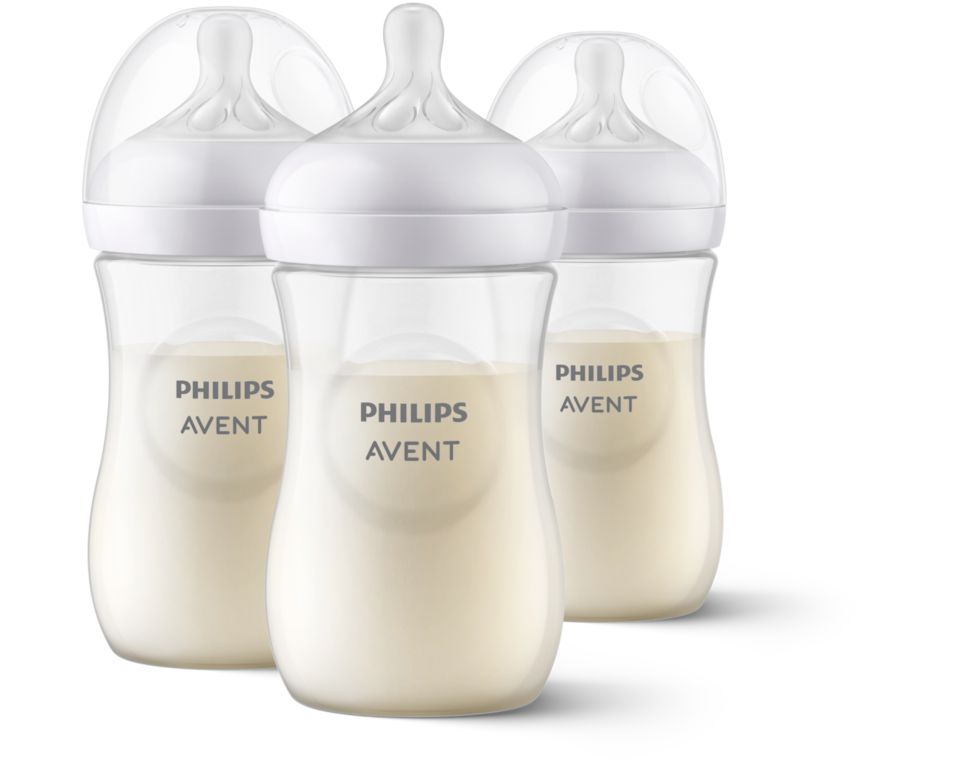 Philips Avent Natural Response Baby Bottle - 3 x 260ml Baby Milk Bottle for  Newborns and Up, BPA Free, 1+ Months (Model SCY903/03) : :  Health & Personal Care