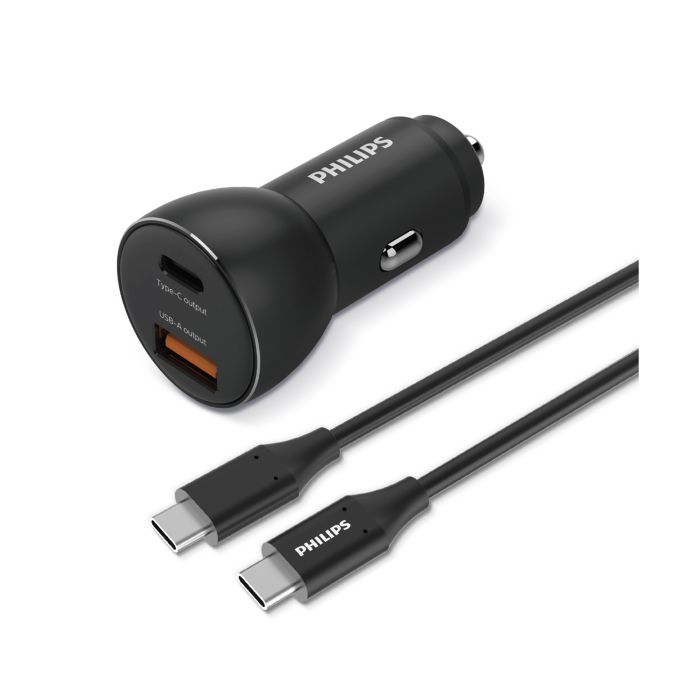Autoladegerät mit 2 Anschlüssen: USB-Typ-A und Typ-C
