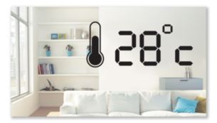 Temperature display for the indoor temperature