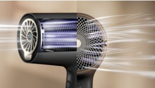 Trocknet 20 %* schneller als ein 2.300-Watt-Haartrockner*