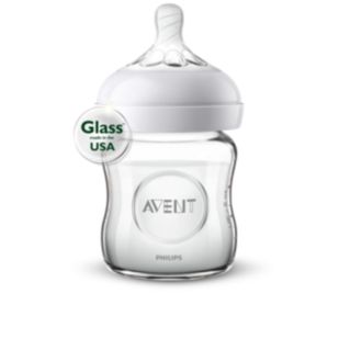 Natural glass baby bottle