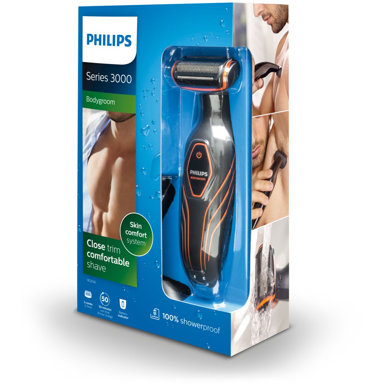 Buy Philips Bodygroom BG2026/15 – Wireless Body Groomer, Wet and Dry Use  with 3 Combs and Charging Dock [Con 3 peines guía y Base de carga] Black  and Orange Online at desertcartINDIA