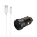 配備 USB-A 和 USB-C 埠的車用充電器