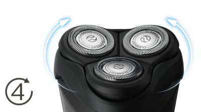 Heads flex in 4 directions to easily shave every curve