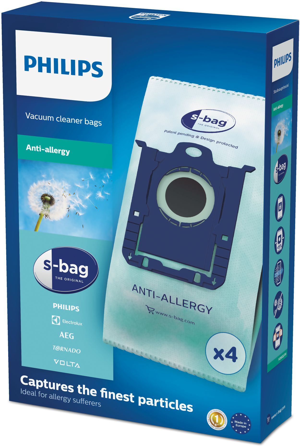 Lot De 20 Sacs D'Aspirateur Compatibles Avec S-Bag Philips