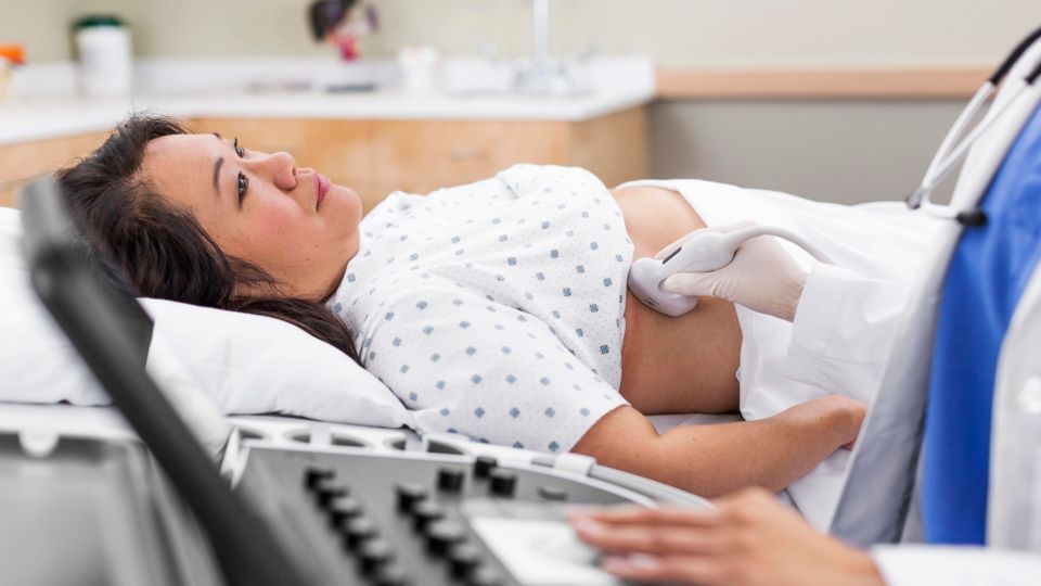 EPIQ Shearwave liver scan with female patient and doctor