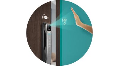 Sem toque, com uma digitalização da palma da mão